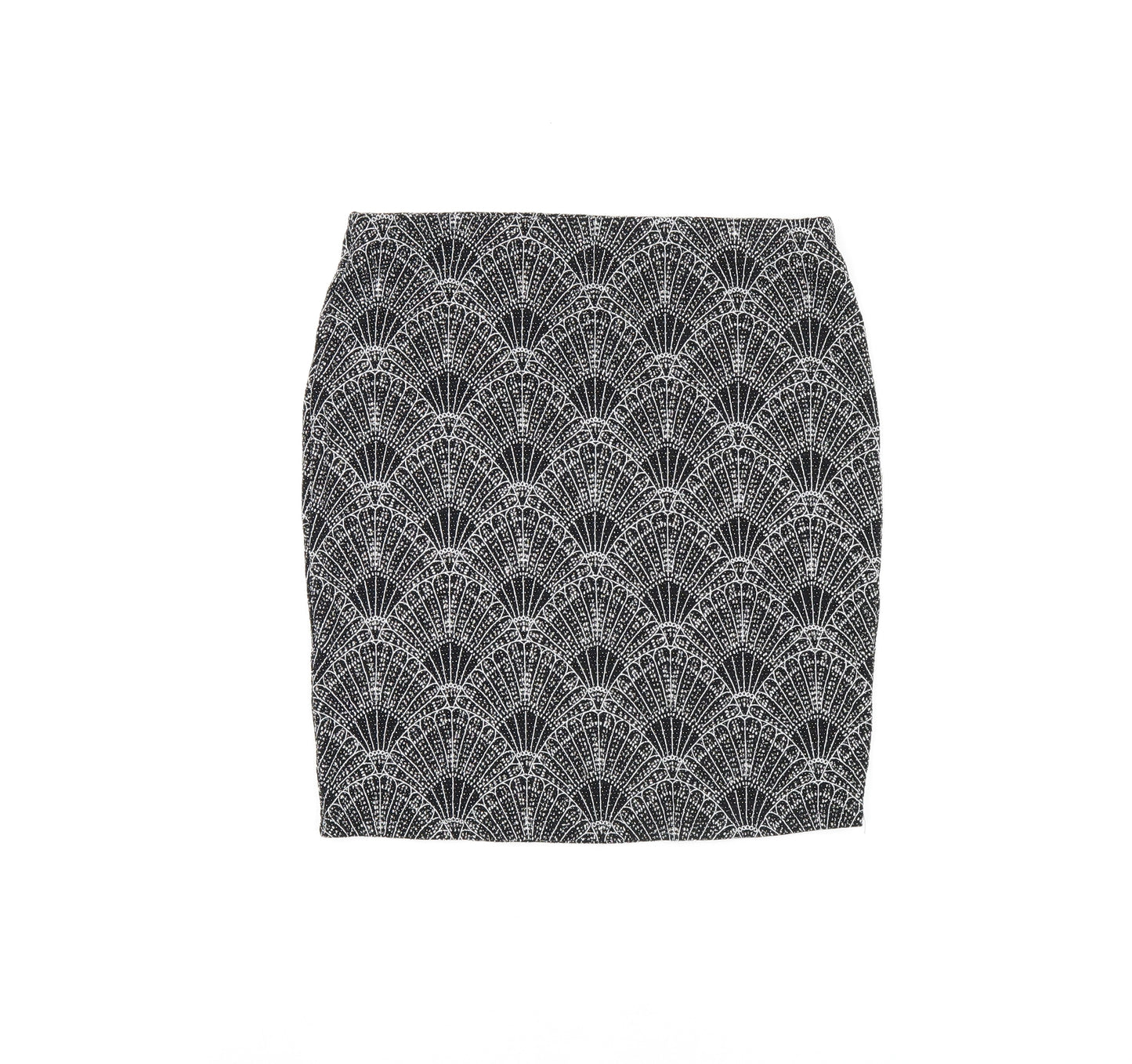 H&M Womens Black Geometric Polyamide Mini Skirt Size S