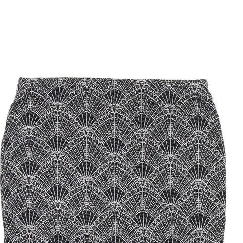 H&M Womens Black Geometric Polyamide Mini Skirt Size S