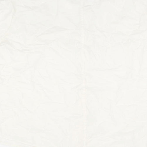 Marks and Spencer Womens White Floral Cotton Basic Button-Up Size 14 Round Neck - Embroidered