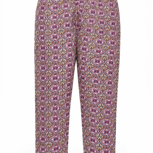 Jasmine Womens Red Geometric Viscose Trousers Size L L26.5 in Regular Drawstring - Size L/XL