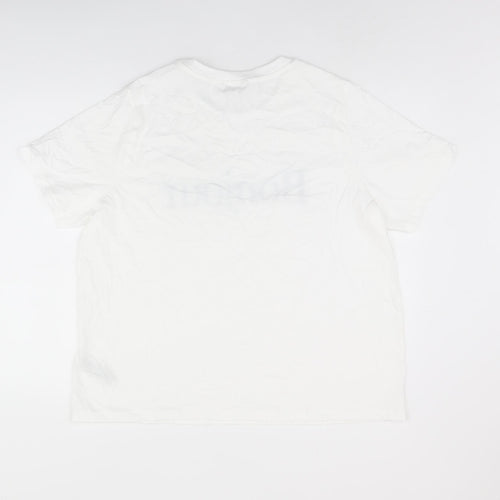 Marks and Spencer Womens White Cotton Basic T-Shirt Size 20 Round Neck - Bonjour