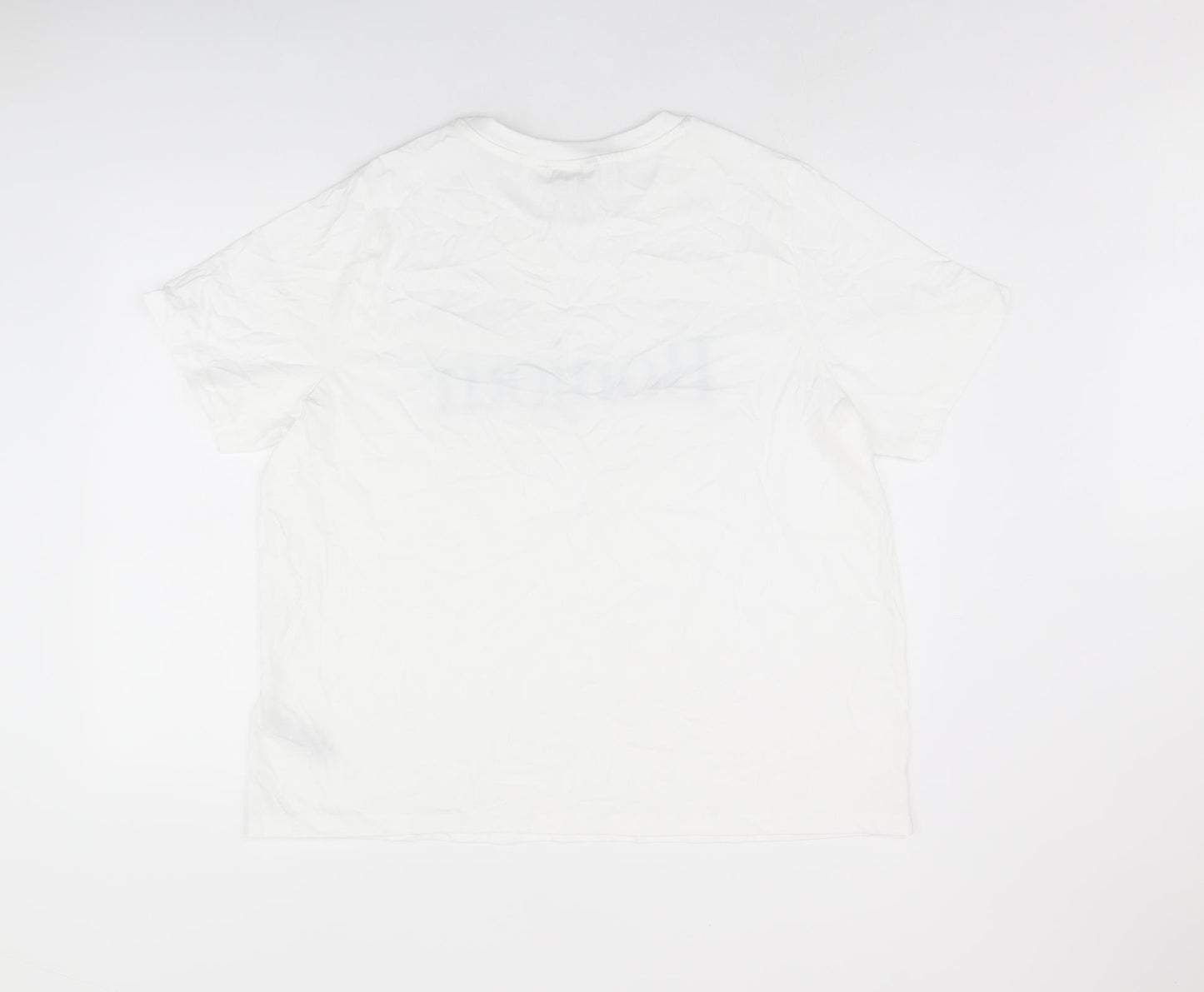 Marks and Spencer Womens White Cotton Basic T-Shirt Size 20 Round Neck - Bonjour