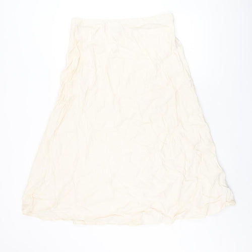 Marks and Spencer Womens Ivory Viscose Swing Skirt Size 14