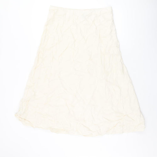 Marks and Spencer Womens Ivory Viscose Swing Skirt Size 14