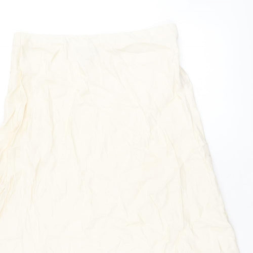 Marks and Spencer Womens Ivory Viscose Swing Skirt Size 14