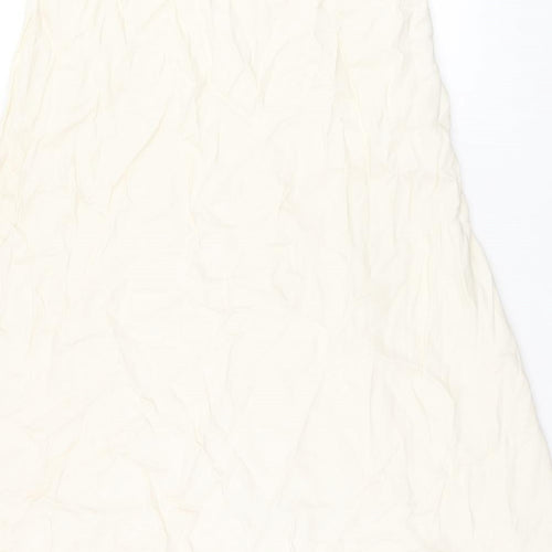 Marks and Spencer Womens Ivory Viscose Swing Skirt Size 14