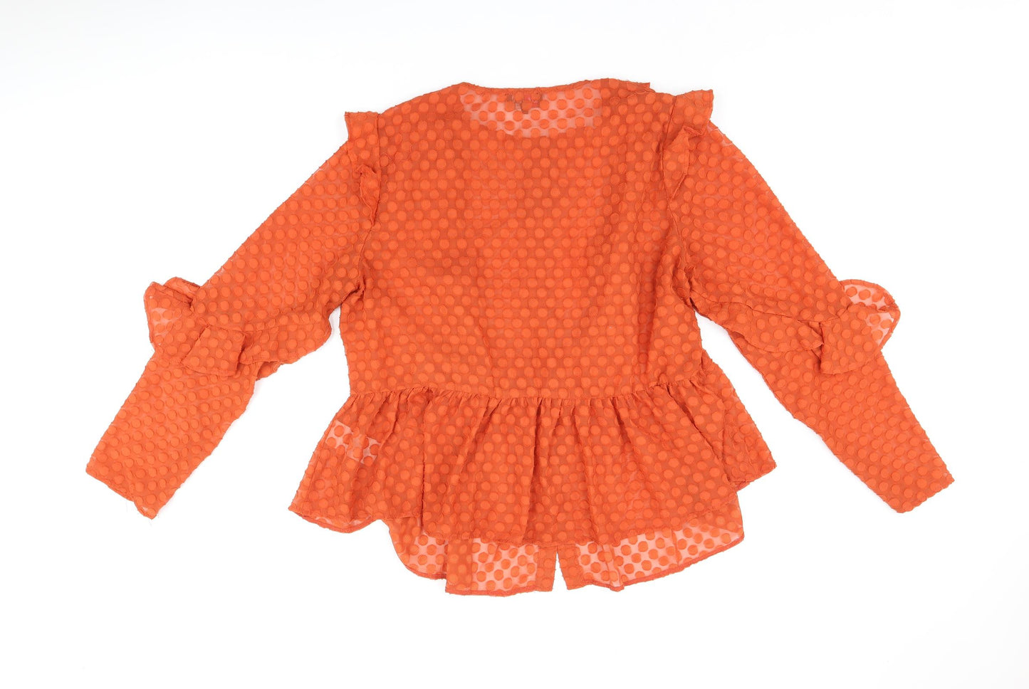 Lovedrobe Womens Red Polka Dot Polyester Basic Button-Up Size 20 Round Neck - Frill Detail