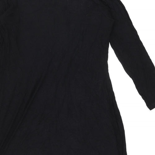 Autograph Womens Black Geometric Viscose Basic Blouse Size 14 Cowl Neck