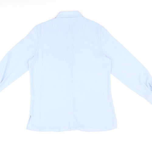 Marks and Spencer Womens Blue Polyester Basic Button-Up Size 12 Collared