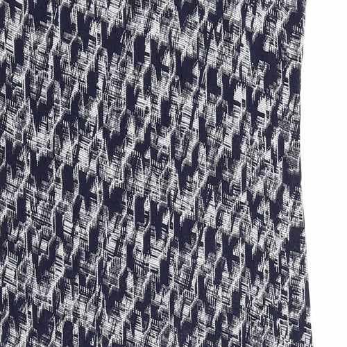 NEXT Womens Blue Geometric Viscose Bodycon Size 14 Round Neck Pullover