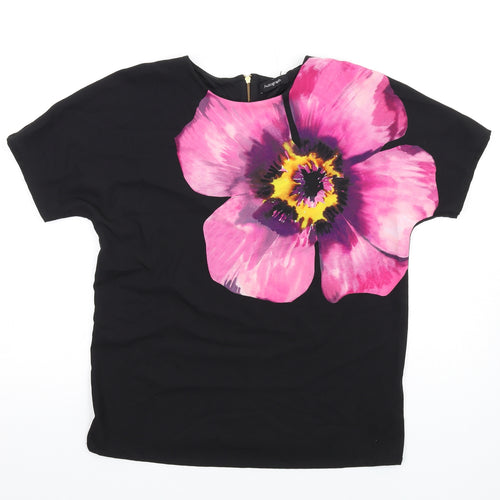Autograph Womens Black Polyester Basic T-Shirt Size 10 Roll Neck