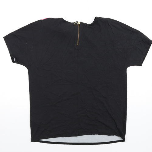 Autograph Womens Black Polyester Basic T-Shirt Size 10 Roll Neck