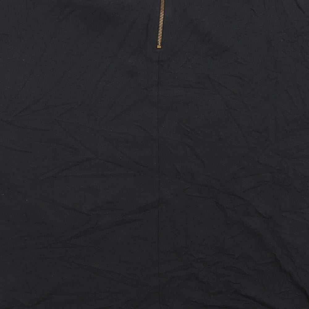 Autograph Womens Black Polyester Basic T-Shirt Size 10 Roll Neck