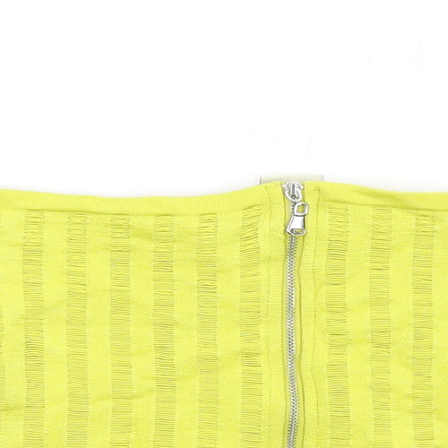 Urban Outfitters Womens Yellow Polyester Cropped T-Shirt Size L Square Neck