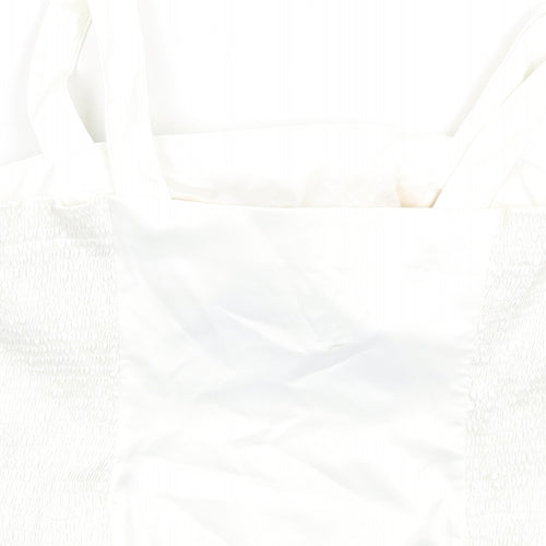 Libra Womens Ivory Polyester Basic T-Shirt Size 14 Square Neck