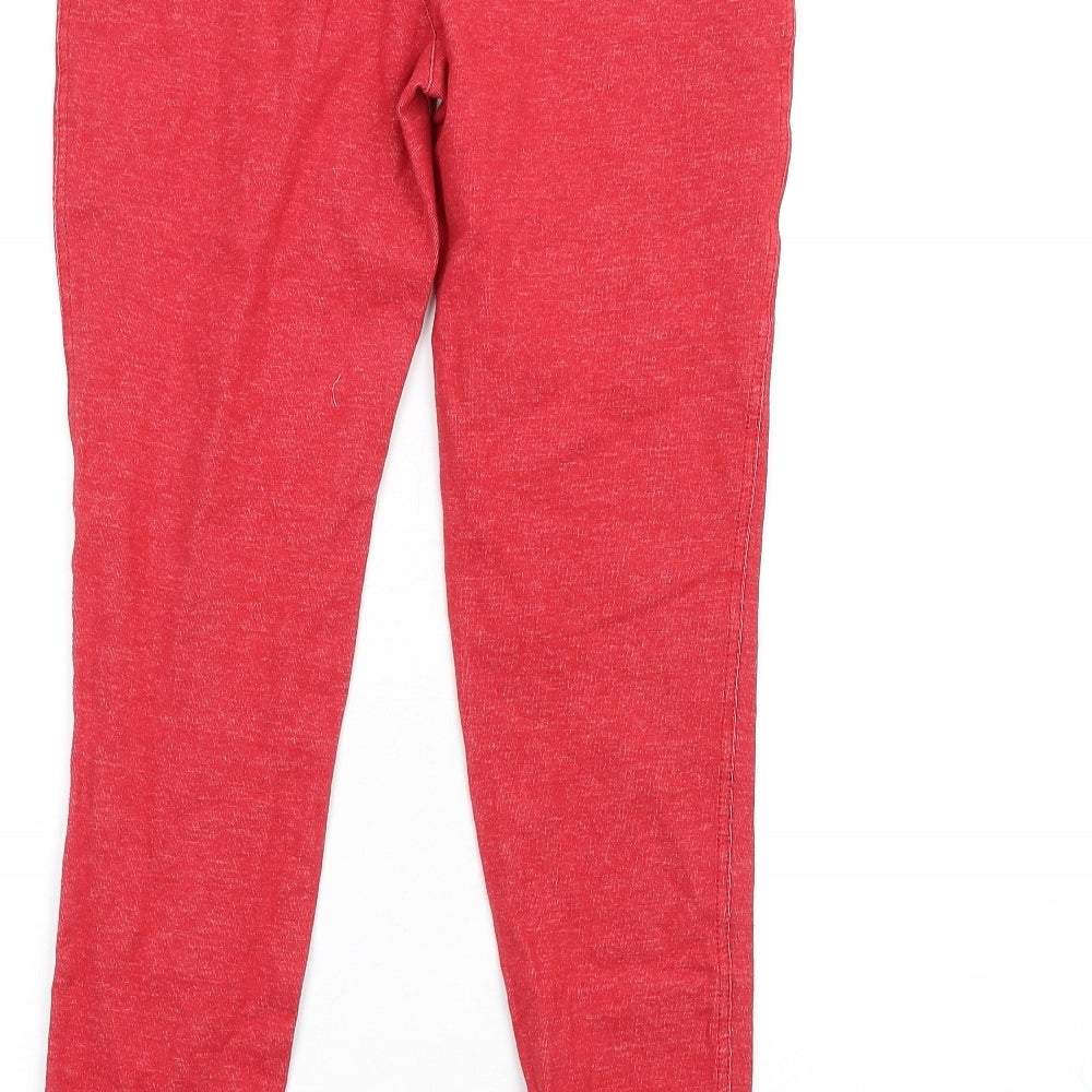 NEXT Womens Red Cotton Carrot Leggings Size 12 L27 in
