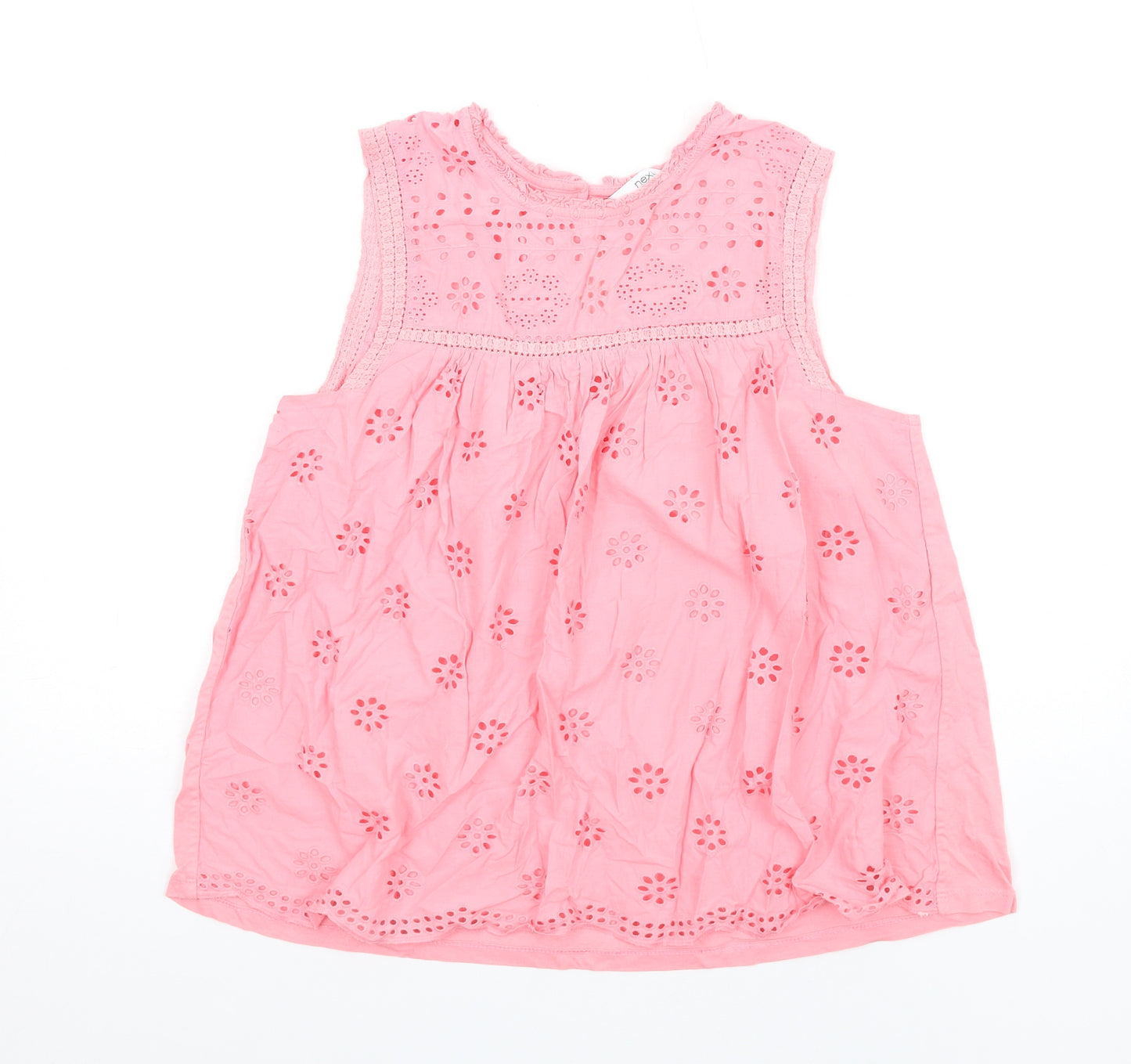 NEXT Womens Pink Cotton Basic Tank Size 12 Round Neck