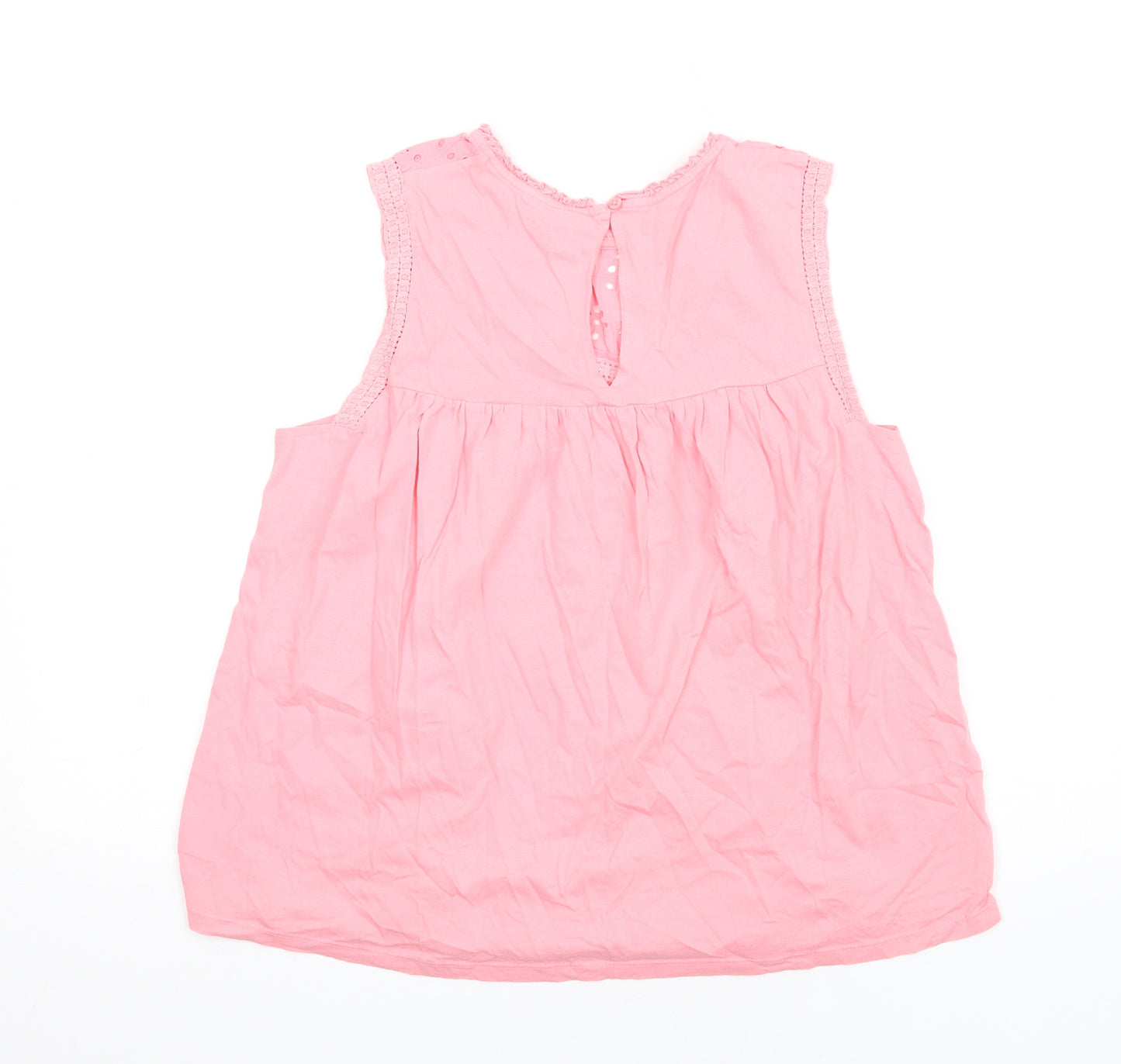 NEXT Womens Pink Cotton Basic Tank Size 12 Round Neck