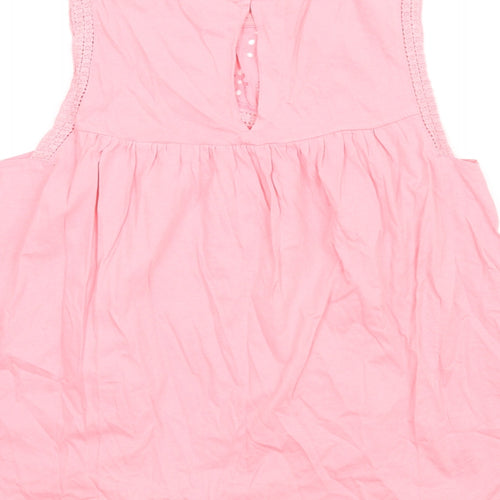 NEXT Womens Pink Cotton Basic Tank Size 12 Round Neck