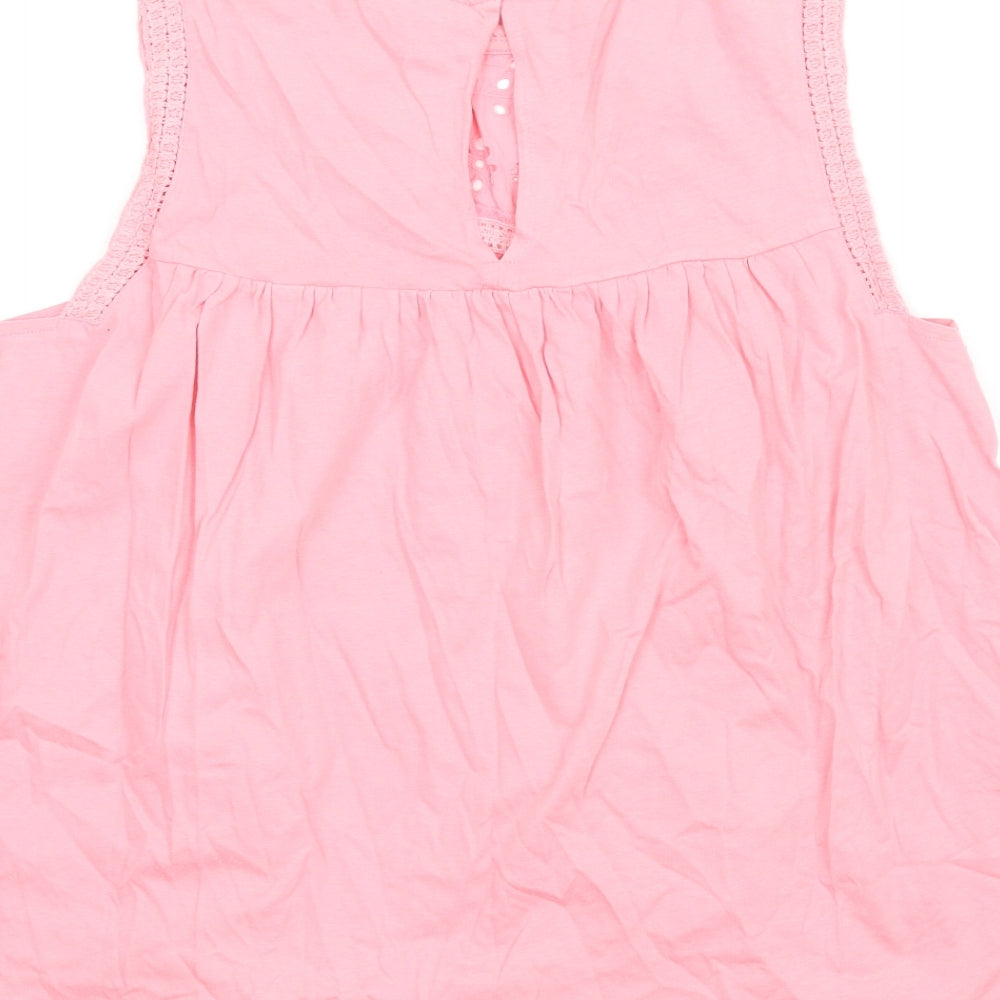 NEXT Womens Pink Cotton Basic Tank Size 12 Round Neck