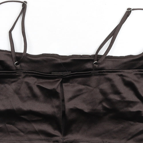 H&M Womens Brown Polyester Camisole T-Shirt Size L Scoop Neck