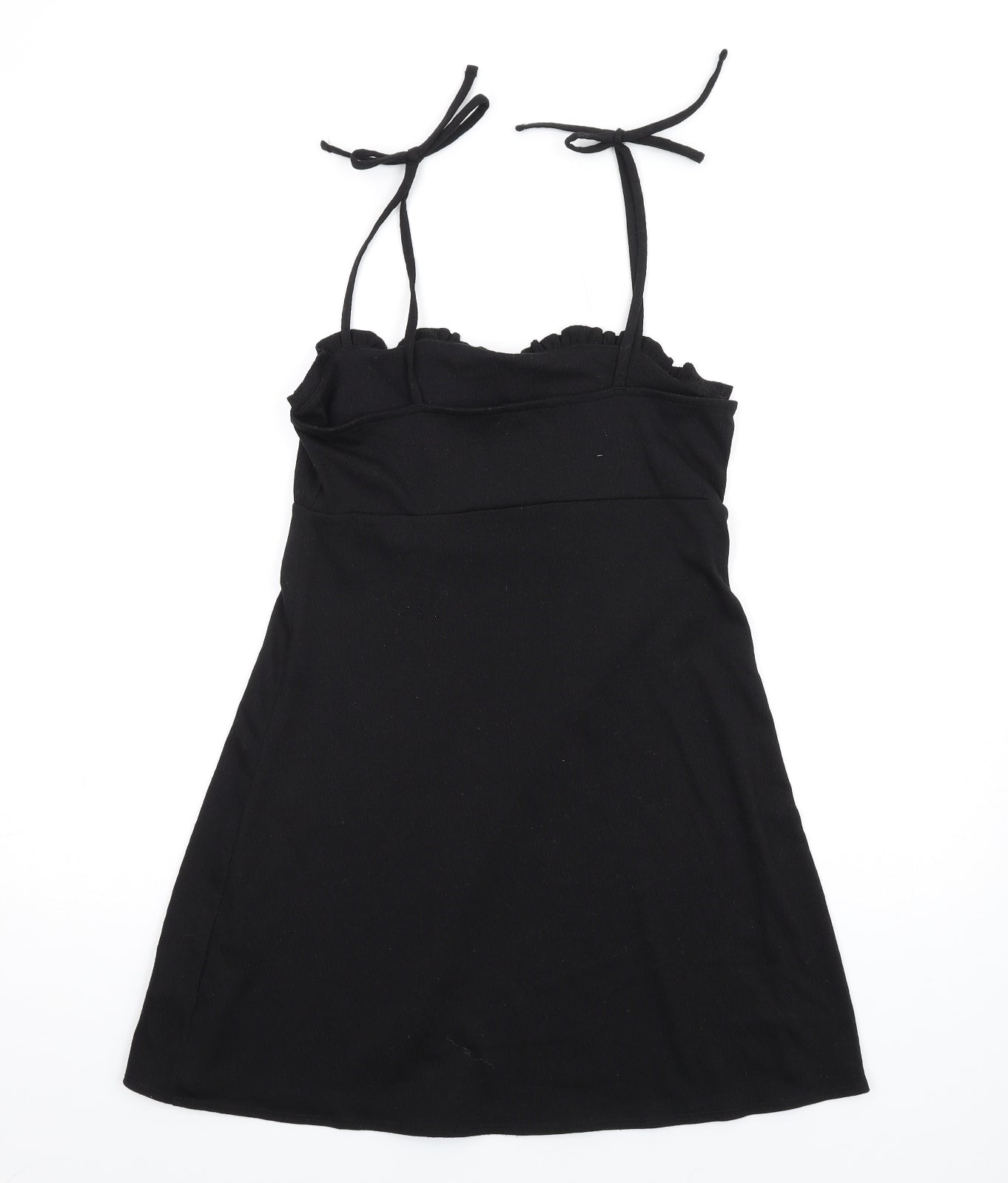 H&M Womens Black Polyester A-Line Size S Square Neck Pullover