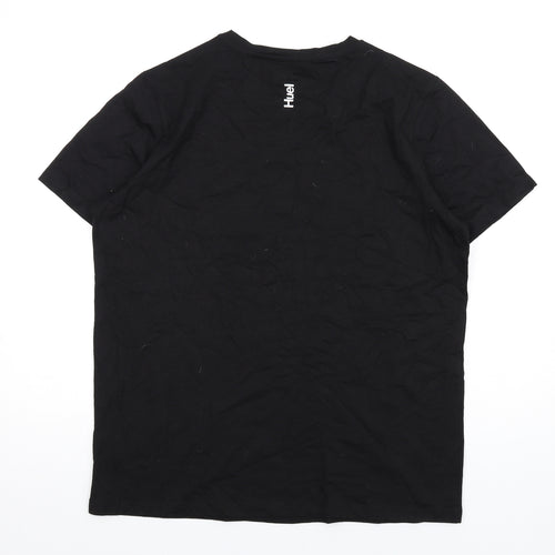 Huel Mens Black Cotton T-Shirt Size 2XL Round Neck