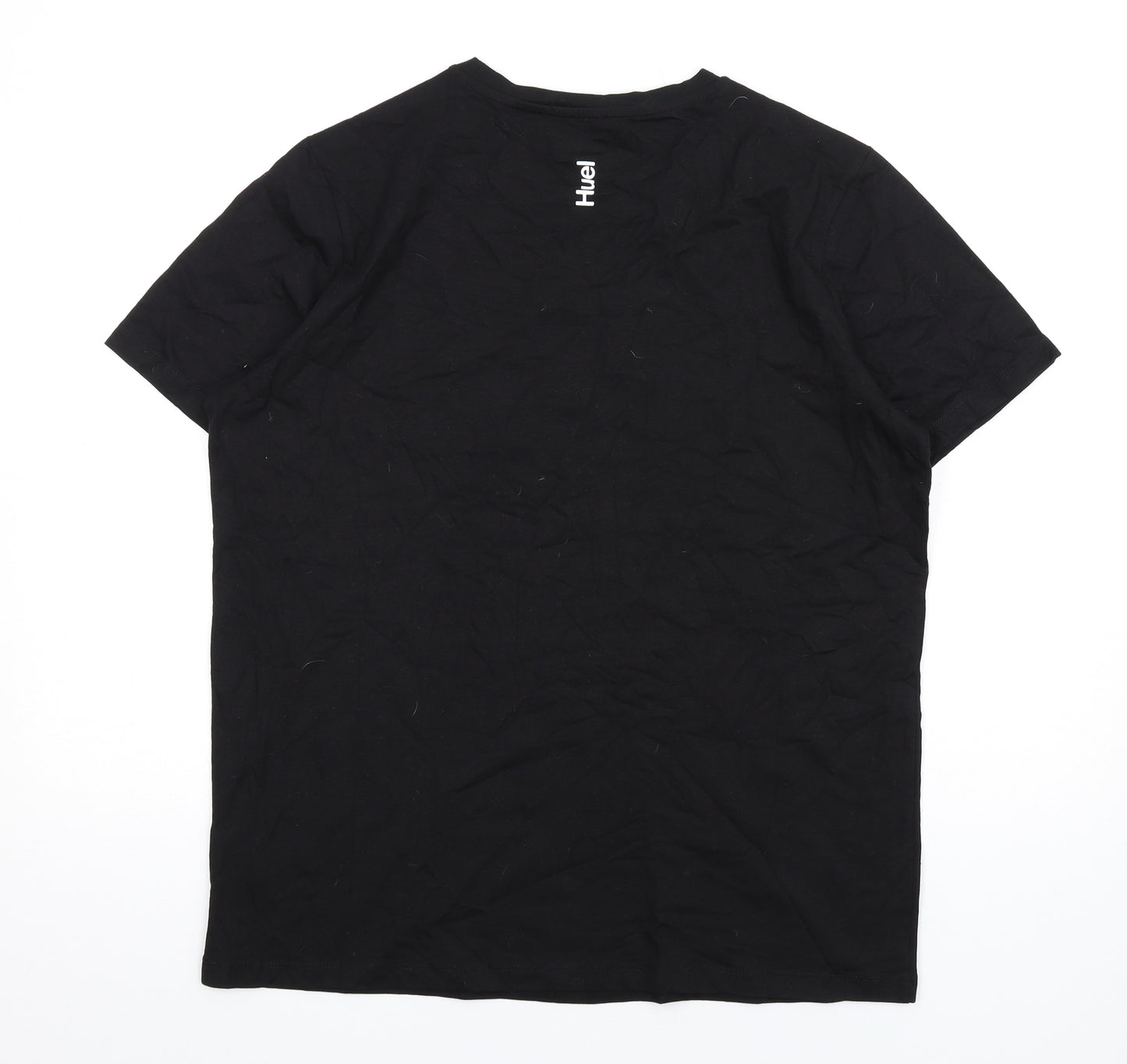 Huel Mens Black Cotton T-Shirt Size 2XL Round Neck