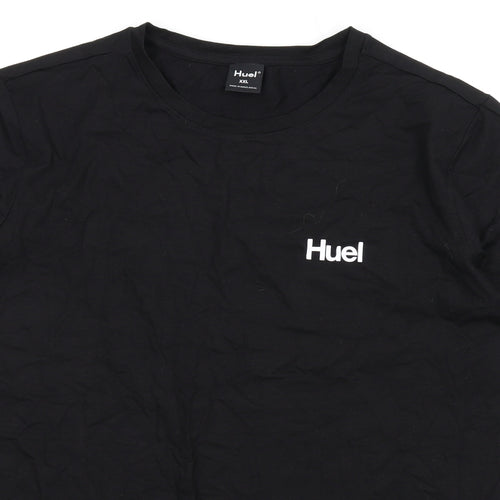 Huel Mens Black Cotton T-Shirt Size 2XL Round Neck