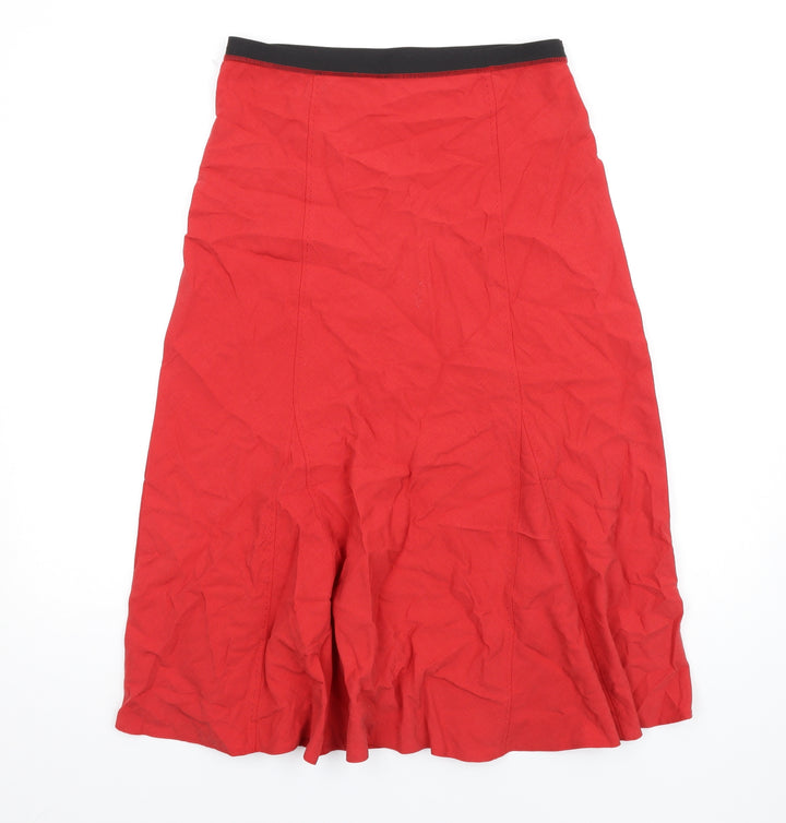 Marks and Spencer Womens Red Lyocell A-Line Skirt Size 12