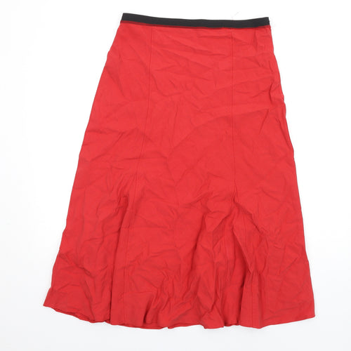 Marks and Spencer Womens Red Lyocell A-Line Skirt Size 12