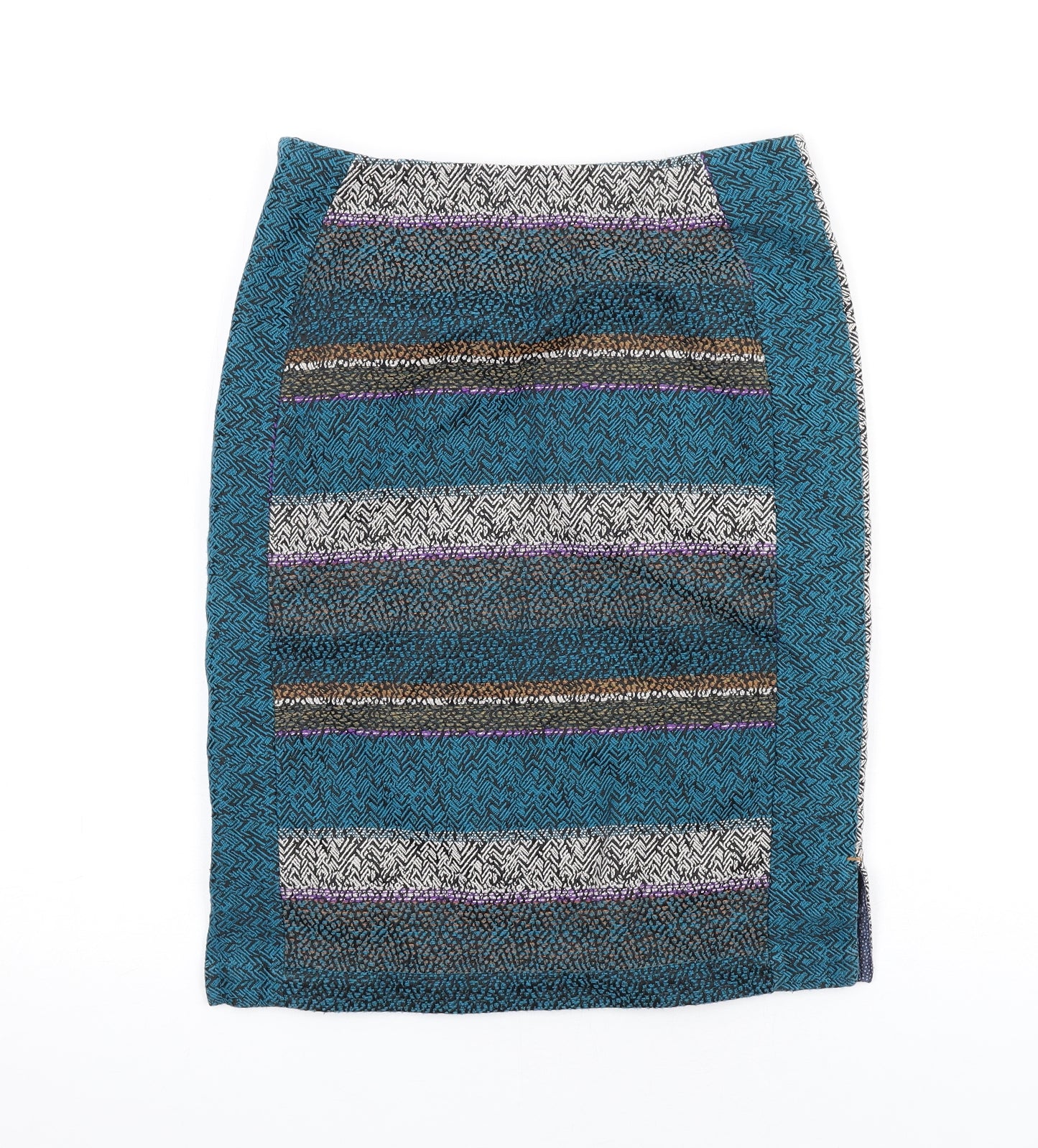 White Stuff Womens Multicoloured Cotton Straight & Pencil Skirt Size 8 Zip