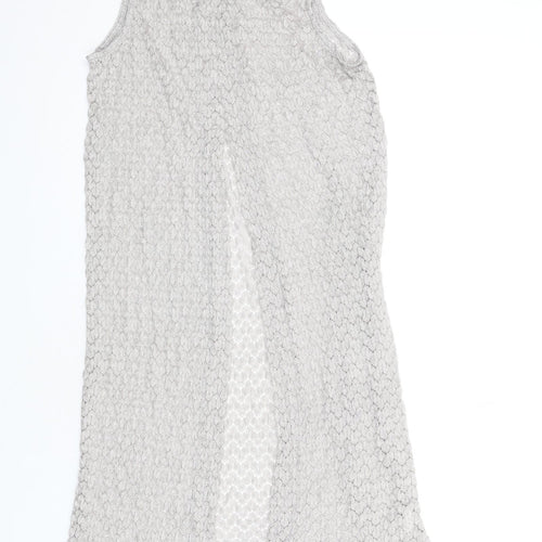 River Island Womens Grey Polyamide Basic Tank Size 12 Round Neck