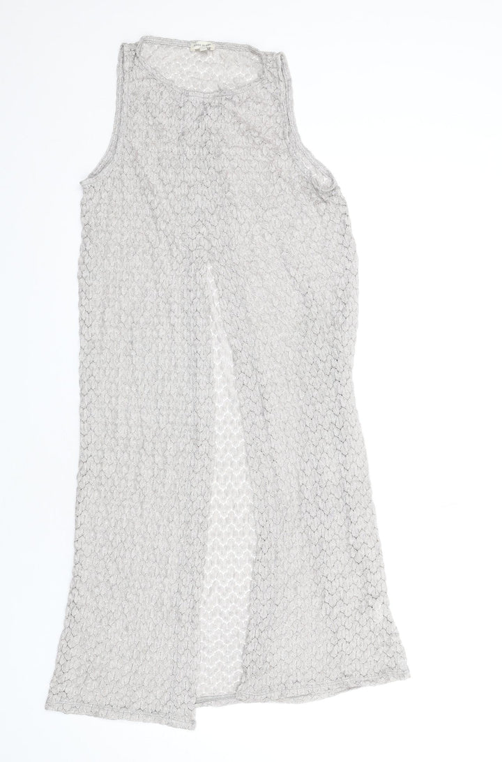 River Island Womens Grey Polyamide Basic Tank Size 12 Round Neck