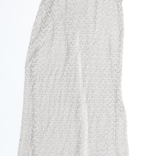 River Island Womens Grey Polyamide Basic Tank Size 12 Round Neck