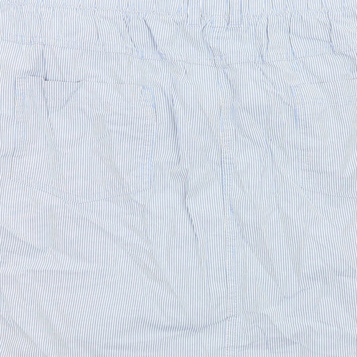 Authentic Womens Blue Striped Cotton A-Line Skirt Size 20 Zip