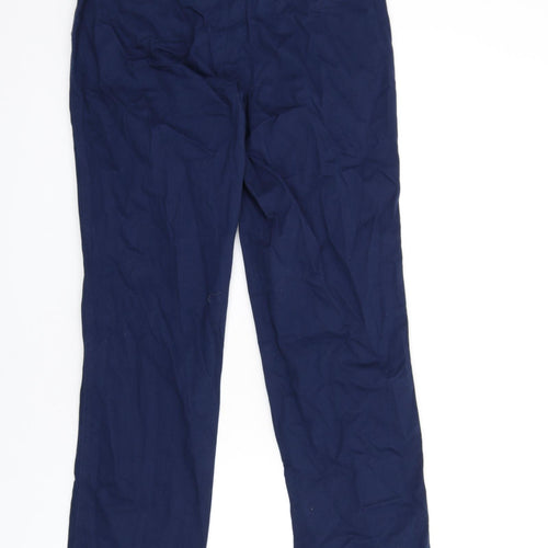 adidas Mens Blue Cotton Trousers Size 32 in L33 in Regular Zip