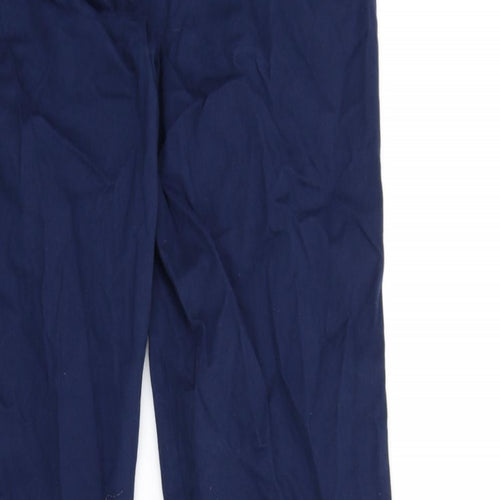 adidas Mens Blue Cotton Trousers Size 32 in L33 in Regular Zip