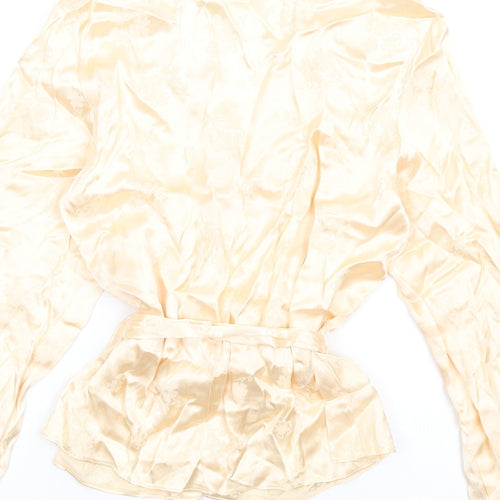 Topshop Womens Ivory Viscose Basic Button-Up Size 8 V-Neck