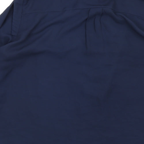 River Island Womens Blue Polyester Basic Button-Up Size 14 Collared - Ruffle
