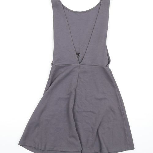 FOREVER 21 Womens Grey Polyester Skater Dress Size S Round Neck Pullover