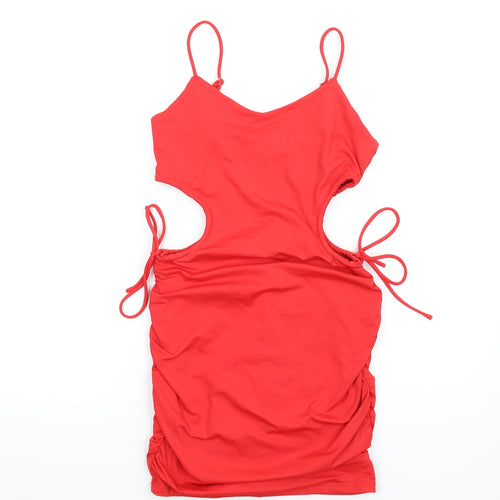 Ave&Ever Womens Red Polyester Mini Size 10 Round Neck Pullover - Cut Out