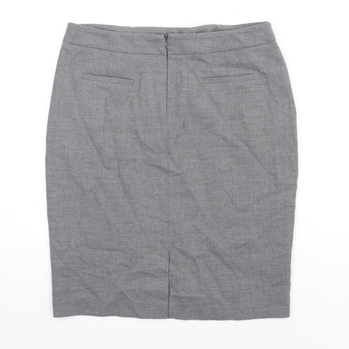 Damsel in a Dress Womens Grey Polyester Straight & Pencil Skirt Size 14 Zip