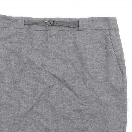 Damsel in a Dress Womens Grey Polyester Straight & Pencil Skirt Size 14 Zip