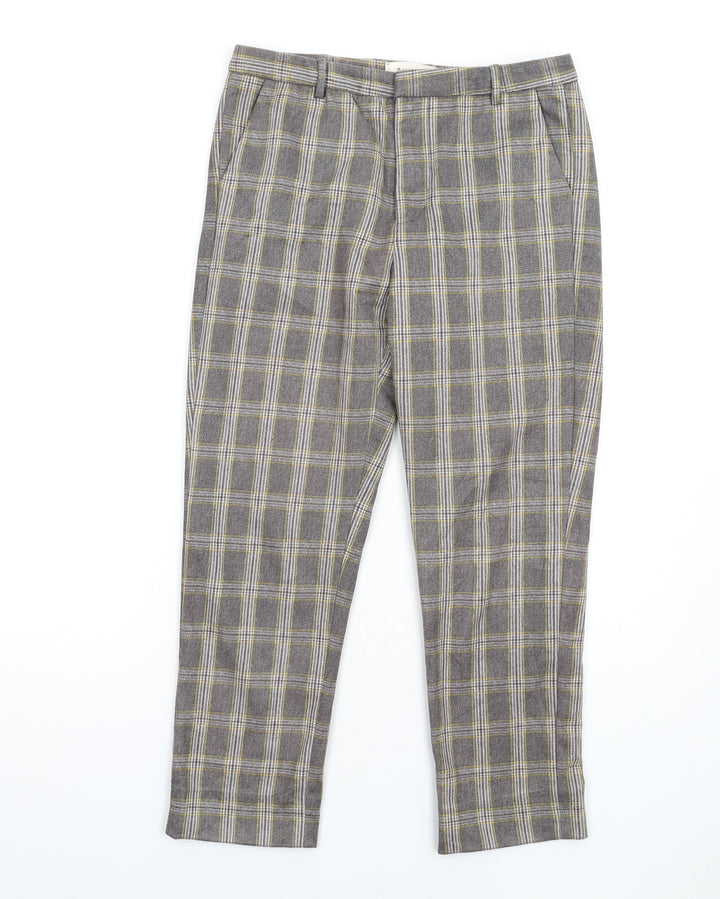 Louche Womens Grey Plaid Polyester Dress Pants Trousers Size 12 L27 in Regular Zip