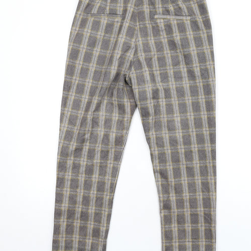 Louche Womens Grey Plaid Polyester Dress Pants Trousers Size 12 L27 in Regular Zip