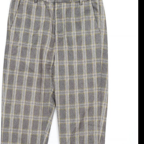 Louche Womens Grey Plaid Polyester Dress Pants Trousers Size 12 L27 in Regular Zip