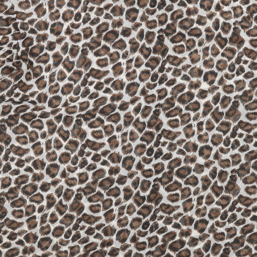 NEXT Womens Brown Animal Print Polyester Basic Button-Up Size 16 Collared