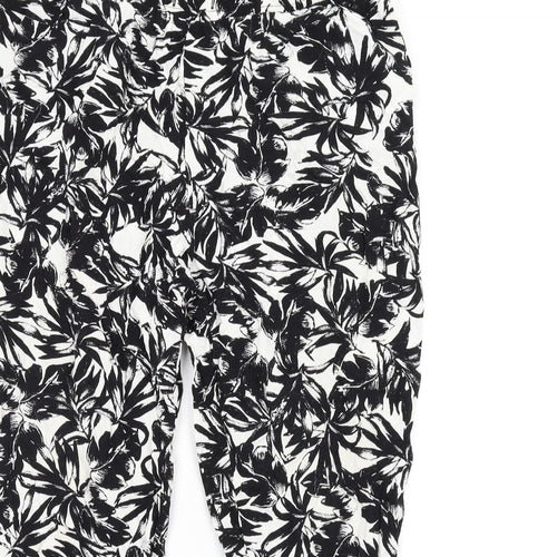 Dorothy Perkins Womens Black Geometric Viscose Trousers Size 16 L29 in Regular