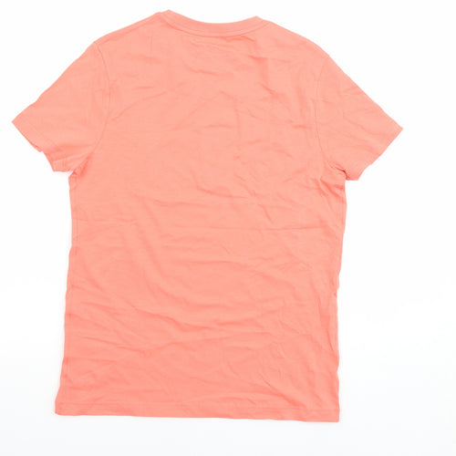 Marks and Spencer Boys Pink Cotton Basic T-Shirt Size 12-13 Years Crew Neck Pullover - Skateboard